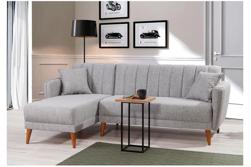 Lepinas Bäddsoffa med Divan Vänster - Grå/Natur - Möbler - Vardagsrum - Bäddsoffor