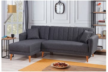Lepinas Bäddsoffa med Divan Vänster - Mörkgrå/Natur - Möbler - Vardagsrum - Bäddsoffor