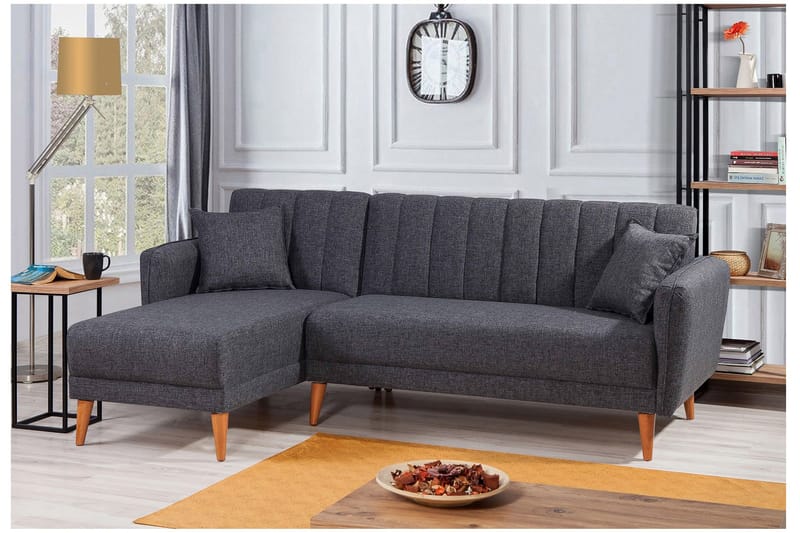 Lepinas Bäddsoffa med Divan Vänster - Mörkgrå/Natur - Möbler - Vardagsrum - Bäddsoffor