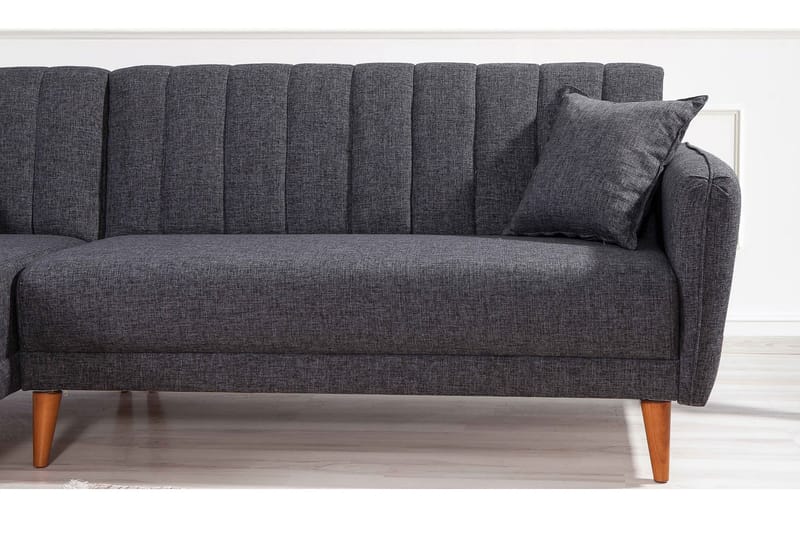 Lepinas Bäddsoffa med Divan Vänster - Mörkgrå/Natur - Möbler - Vardagsrum - Bäddsoffor