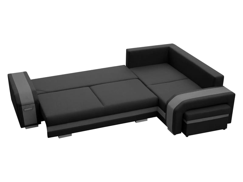 Lesley 4-sits Hörnbäddsoffa med förvaring - grå, beige - Möbler - Vardagsrum - Bäddsoffor - Hörnbäddsoffa