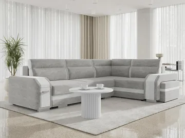 Lesley 4-sits Hörnbäddsoffa med förvaring - grå - Möbler - Vardagsrum - Bäddsoffor - Hörnbäddsoffa