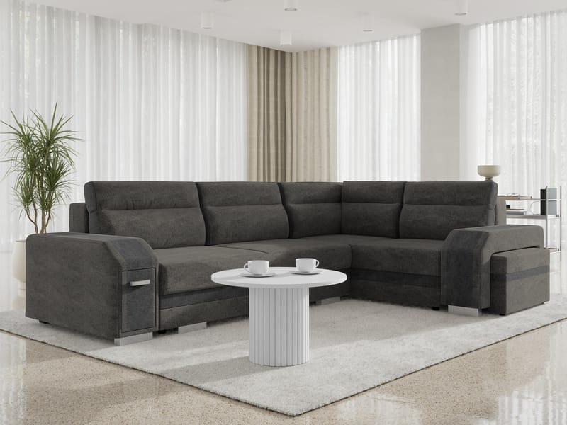 Lesley 4-sits Hörnbäddsoffa med förvaring - Möbler - Vardagsrum - Bäddsoffor - Hörnbäddsoffa