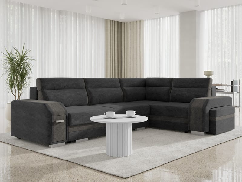 Lesley 4-sits Hörnbäddsoffa med förvaring - Möbler - Vardagsrum - Bäddsoffor - Hörnbäddsoffa