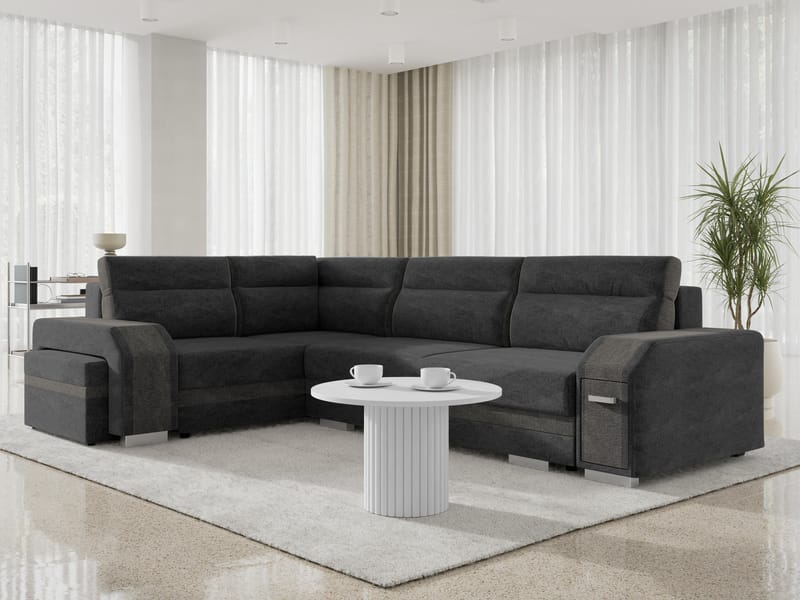 Lesley 4-sits Hörnbäddsoffa med förvaring - Möbler - Vardagsrum - Bäddsoffor - Hörnbäddsoffa