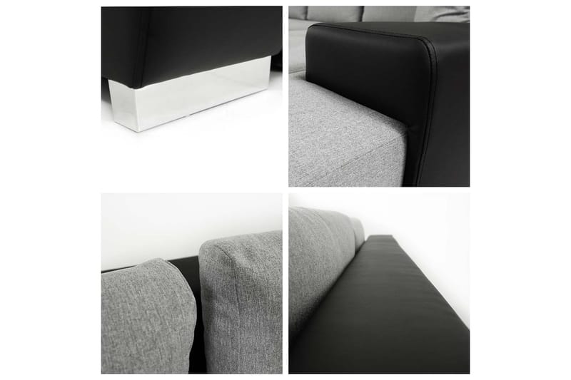 LEUAN Bäddsoffa med Divan Vändbar Svart - Svart - Möbler - Vardagsrum - Bäddsoffor