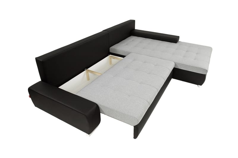 LEUAN Bäddsoffa med Divan Vändbar Svart - Svart - Möbler - Vardagsrum - Bäddsoffor