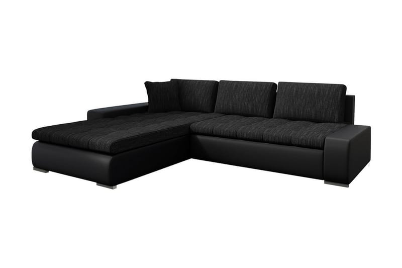 LEUAN Bäddsoffa med Divan Vändbar Svart - Svart - Möbler - Vardagsrum - Bäddsoffor