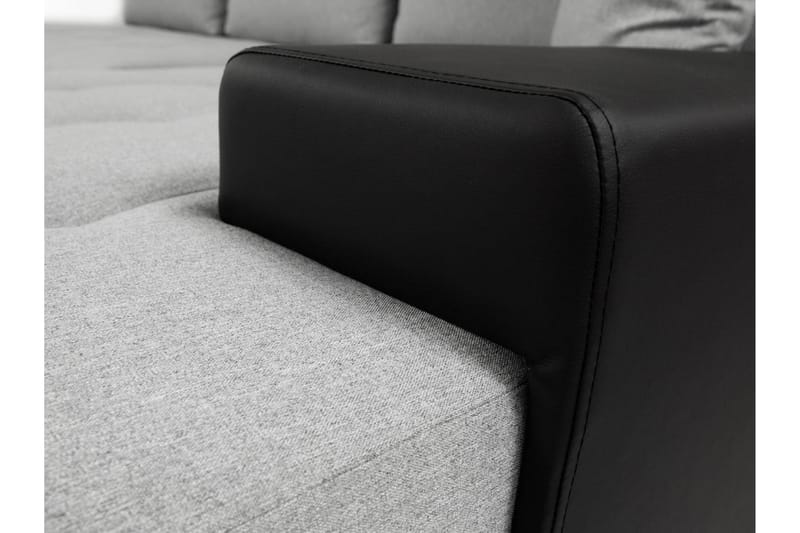 LEUAN Bäddsoffa med Divan Vändbar Vit/Grå - Vit/Grå - Möbler - Vardagsrum - Bäddsoffor
