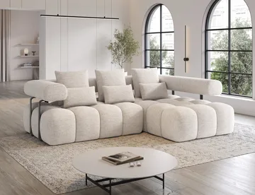 Levvi 3-sits Bubblig Bäddsoffa med Divan Höger - Bazalt 18 - Möbler - Vardagsrum - Bäddsoffor