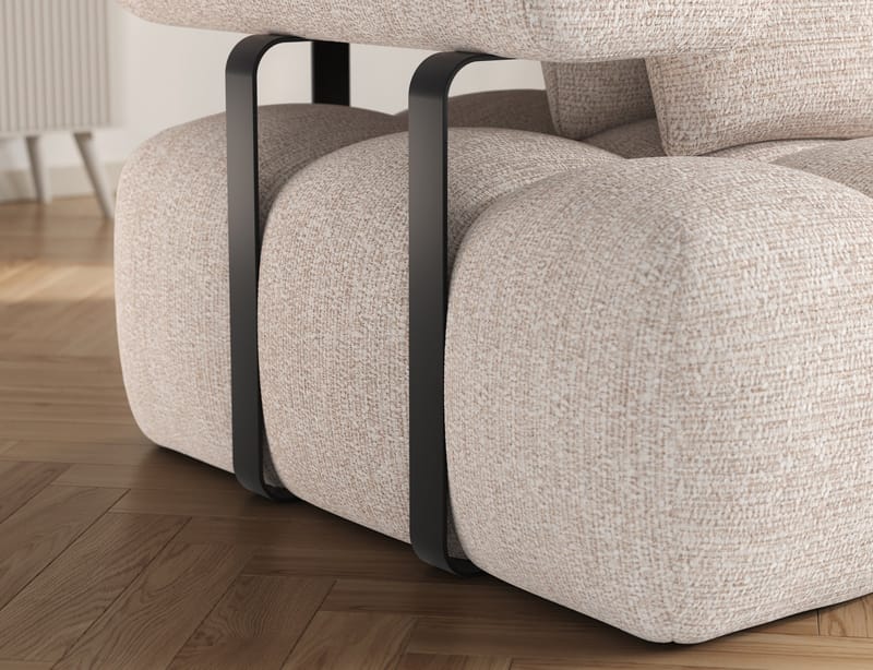 Levvi 3-sits Bubblig Bäddsoffa med Divan Höger - Bazalt 18 - Möbler - Vardagsrum - Bäddsoffor