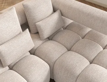 Levvi 3-sits Bubblig Bäddsoffa med Divan Höger - Bazalt 18 - Möbler - Vardagsrum - Bäddsoffor