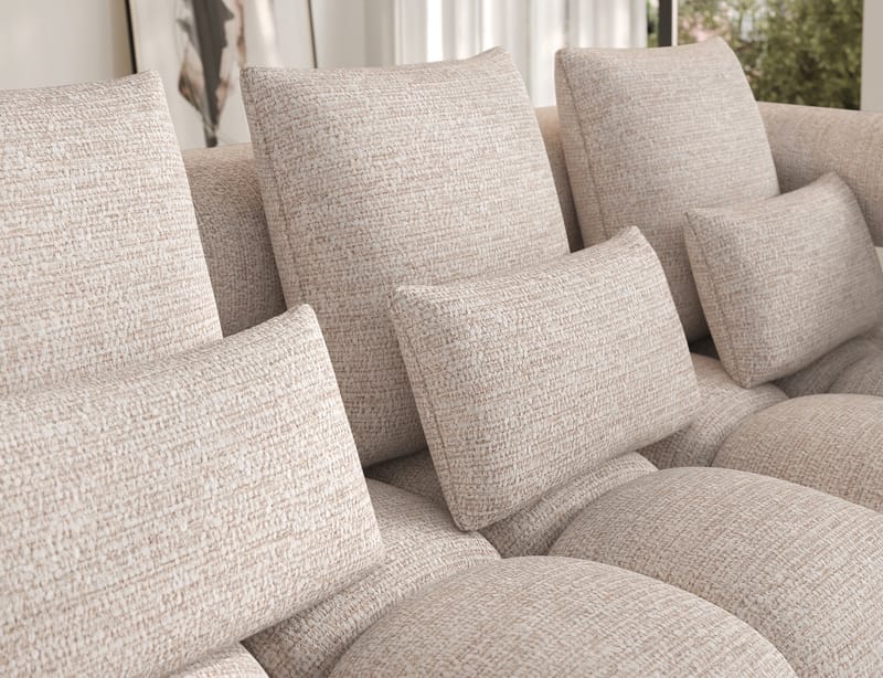 Levvi 3-sits Bubblig Bäddsoffa med Divan Höger - Bazalt 18 - Möbler - Vardagsrum - Bäddsoffor