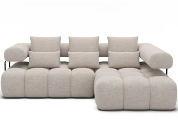 Levvi 3-sits Bubblig Bäddsoffa med Divan Höger - Bazalt 18 - Möbler - Vardagsrum - Bäddsoffor