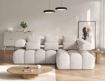 Levvi 3-sits Bubblig Bäddsoffa med Divan Höger - Bazalt 18 - Möbler - Vardagsrum - Bäddsoffor