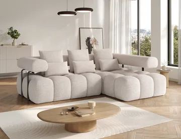 Levvi 3-sits Bubblig Bäddsoffa med Divan Höger - Bazalt 18 - Möbler - Vardagsrum - Bäddsoffor