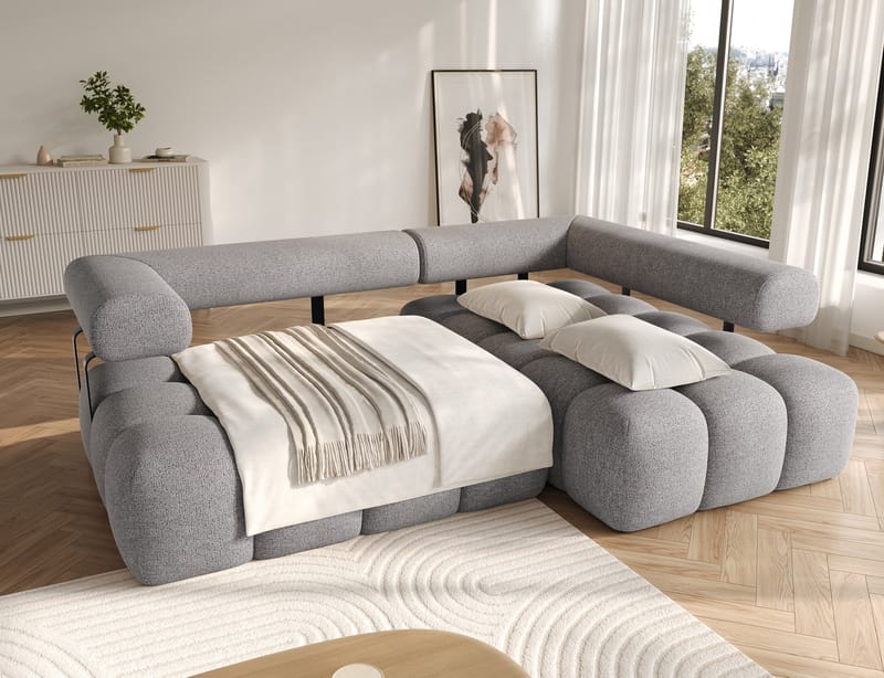 Levvi 3-sits Bubblig Bäddsoffa med Divan Höger - Coralline 03 - Möbler - Vardagsrum - Bäddsoffor - Hörnbäddsoffa