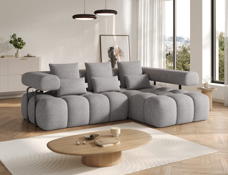 Levvi 3-sits Bubblig Bäddsoffa med Divan Höger - Coralline 03 - Möbler - Vardagsrum - Bäddsoffor - Hörnbäddsoffa