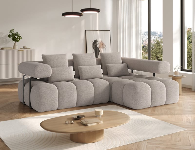 Levvi 3-sits Bubblig Bäddsoffa med Divan Höger - Royal 18 - Möbler - Vardagsrum - Bäddsoffor - Hörnbäddsoffa