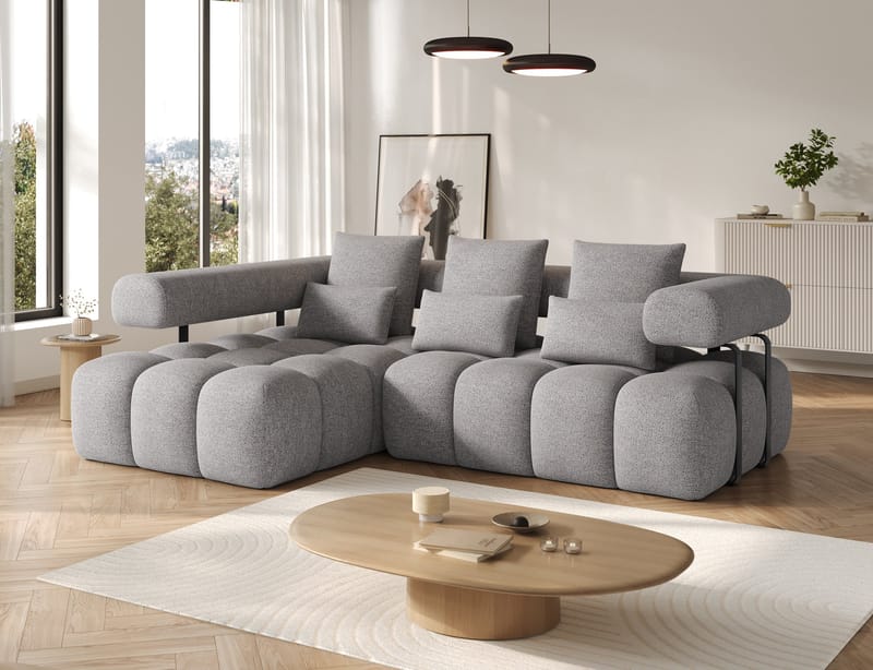 Levvi 3-sits Bubblig Bäddsoffa med Divan Vänster - Coralline 03 - Möbler - Vardagsrum - Bäddsoffor - Hörnbäddsoffa