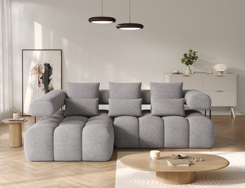 Levvi 3-sits Bubblig Bäddsoffa med Divan Vänster - Coralline 03 - Möbler - Vardagsrum - Bäddsoffor - Hörnbäddsoffa