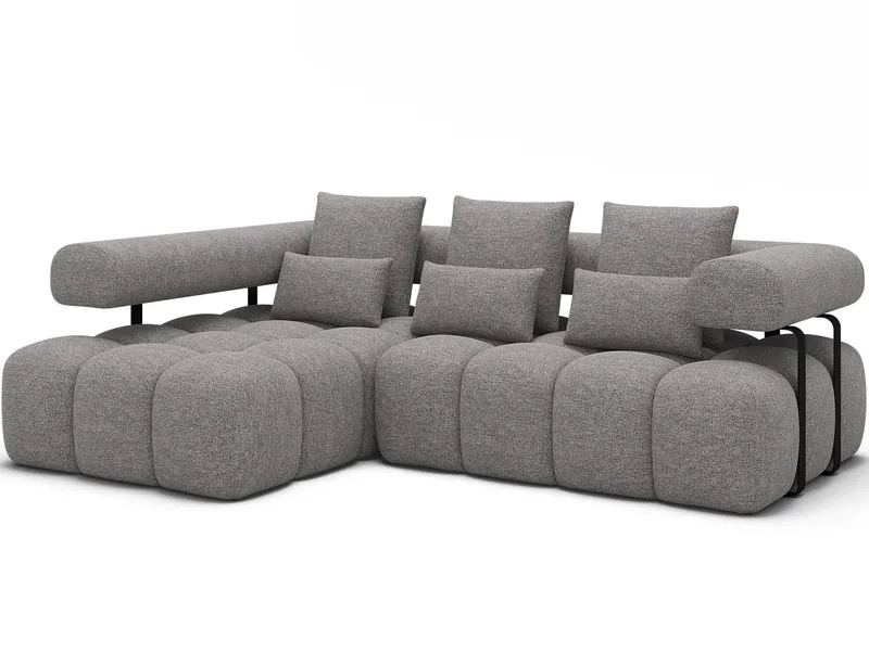 Levvi 3-sits Bubblig Bäddsoffa med Divan Vänster, Coralline 03
