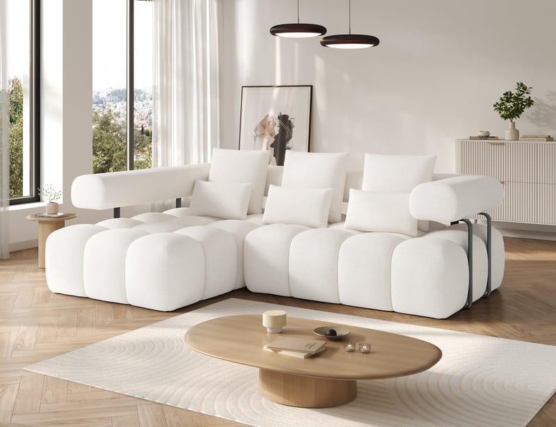 Levvi 3-sits Bubblig Bäddsoffa med Divan Vänster - Jaffray 01 - Möbler - Vardagsrum - Bäddsoffor - Hörnbäddsoffa