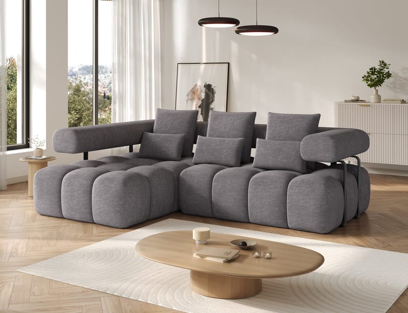 Levvi 3-sits Bubblig Bäddsoffa med Divan Vänster - Manhattan 03 - Möbler - Vardagsrum - Bäddsoffor