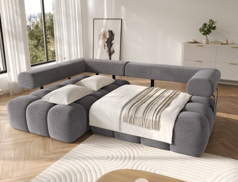 Levvi 3-sits Bubblig Bäddsoffa med Divan Vänster - Manhattan 03 - Möbler - Vardagsrum - Bäddsoffor