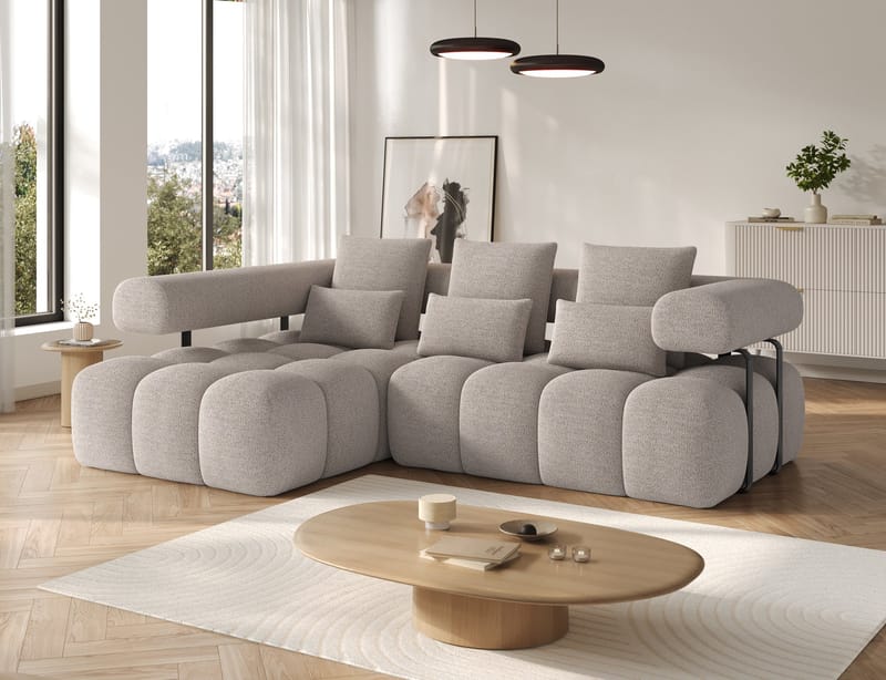 Levvi 3-sits Bubblig Bäddsoffa med Divan Vänster - Royal 18 - Möbler - Vardagsrum - Bäddsoffor - Hörnbäddsoffa