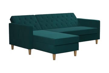 Liberty 3-sits Vänstervänd Divanbäddsoffa 105x195 cm med Förvaring i Tyg - Grön - Möbler - Vardagsrum - Bäddsoffor