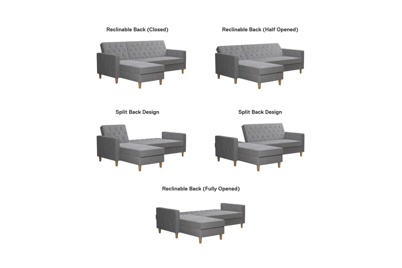 LIBERTY Divanbäddsoffa Grå - CosmoLiving - Möbler - Vardagsrum - Bäddsoffor