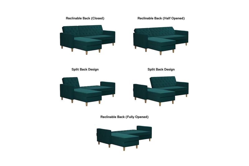 LIBERTY Divanbäddsoffa Grön - CosmoLiving - Möbler - Vardagsrum - Bäddsoffor