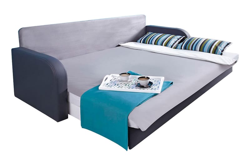 LIDO Bäddsoffa 208x75x86 cm - Blå/Grå/Röd - Möbler - Vardagsrum - Bäddsoffor