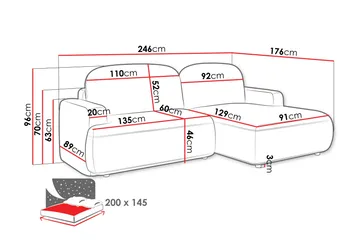 Lifeina Bäddsoffa m. Divan 2-sits - Grå - Möbler - Vardagsrum - Bäddsoffor