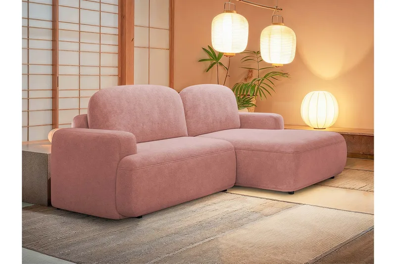 Lifeina Bäddsoffa m. Divan 2-sits - Rosa - Möbler - Vardagsrum - Bäddsoffor