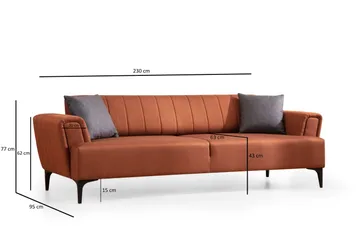 Lilesville 3-sits Bäddsoffa - Röd - Möbler - Vardagsrum - Bäddsoffor