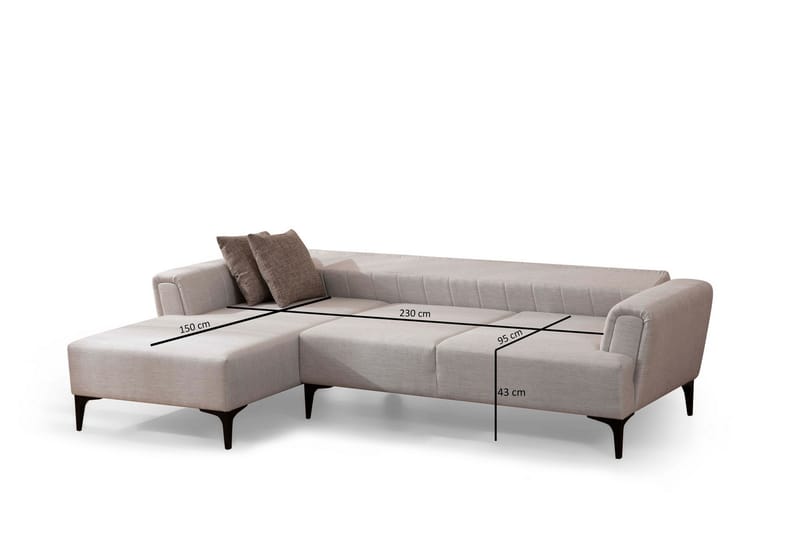 Lilesville Bäddsoffa med divan - Beige - Möbler - Vardagsrum - Bäddsoffor - Hörnbäddsoffa
