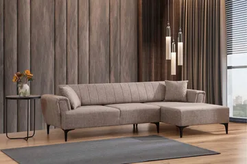 Lilesville Bäddsoffa med divan - Ljusbrun - Möbler - Vardagsrum - Bäddsoffor