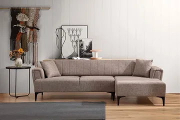 Lilesville Bäddsoffa med divan - Ljusbrun - Möbler - Vardagsrum - Bäddsoffor