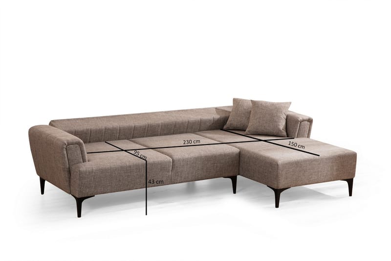 Lilesville Bäddsoffa med divan - Ljusbrun - Möbler - Vardagsrum - Bäddsoffor - Hörnbäddsoffa