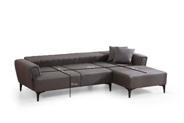 Lilesville Bäddsoffa med divan - Mörkgrå - Möbler - Vardagsrum - Bäddsoffor
