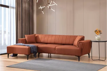 Lilesville Bäddsoffa med divan - Röd - Möbler - Vardagsrum - Bäddsoffor