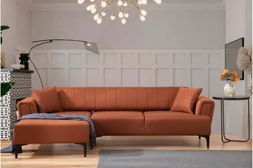 Lilesville Bäddsoffa med divan - Röd - Möbler - Vardagsrum - Bäddsoffor