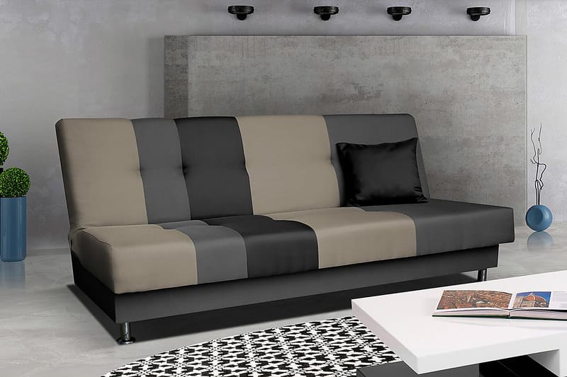 LISA Bäddsoffa 195x85x90 cm - Beige/Grå - Möbler - Vardagsrum - Bäddsoffor