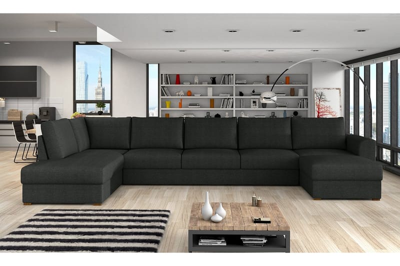 LISTARUM 6-sits Bäddsoffa - Svart - Möbler - Vardagsrum - Bäddsoffor - U bäddsoffa