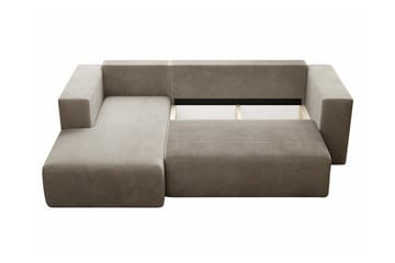 Listowel 3-sits Höger Hörnbäddsoffa 121x205 cm med Förvaring i Manchester - Beige - Möbler - Vardagsrum - Bäddsoffor