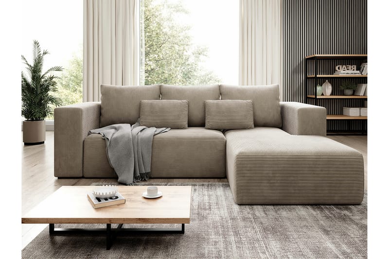 Listowel 3-sits Hörnbäddsoffa Beige/Ljusbeige - Möbler - Vardagsrum - Bäddsoffor