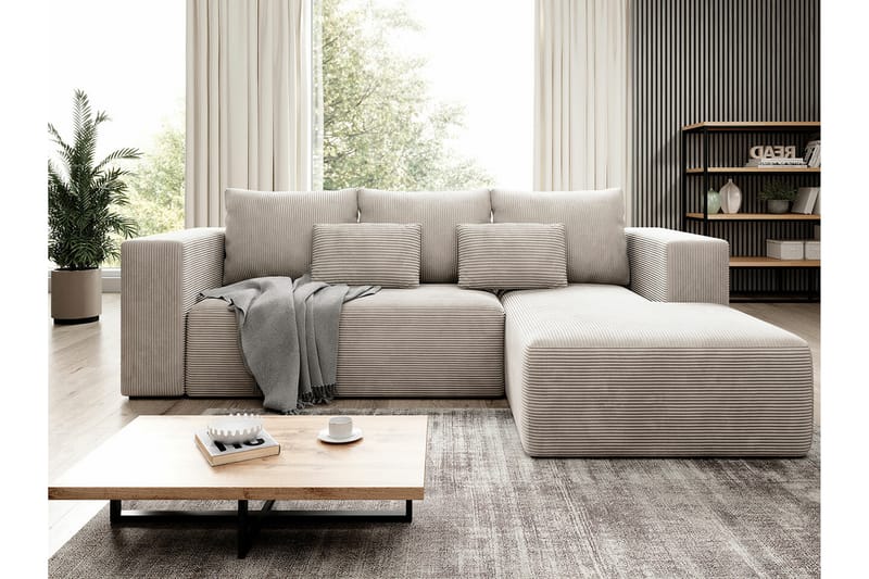 Listowel 3-sits Hörnbäddsoffa Beige/Ljusbeige - Möbler - Vardagsrum - Bäddsoffor