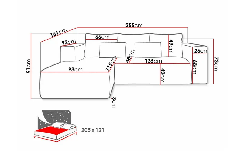 Listowel 3-sits Hörnbäddsoffa Green - Möbler - Vardagsrum - Bäddsoffor